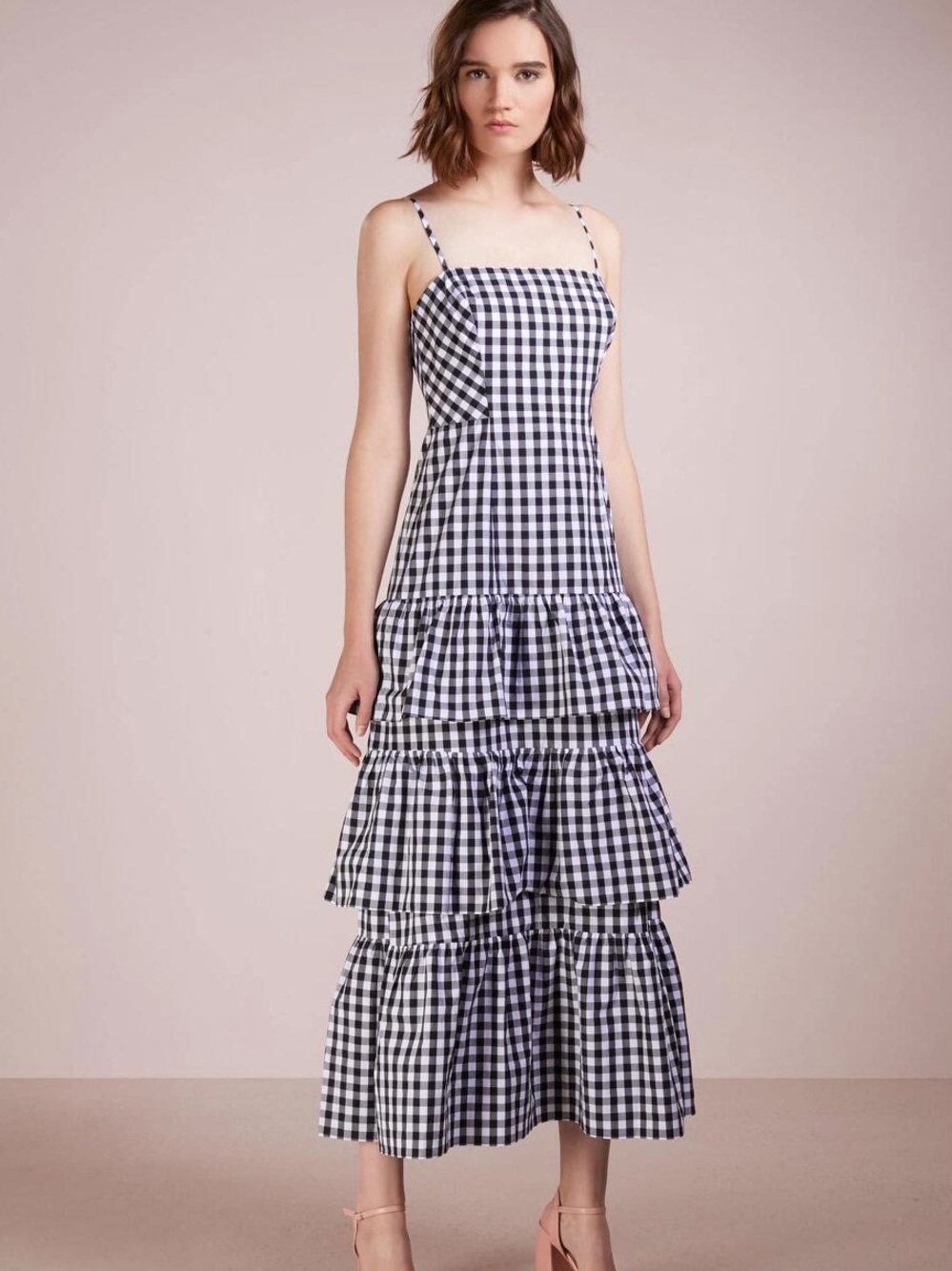 NWT! J.Crew Gingham Tiered Maxi Dress, Size 0